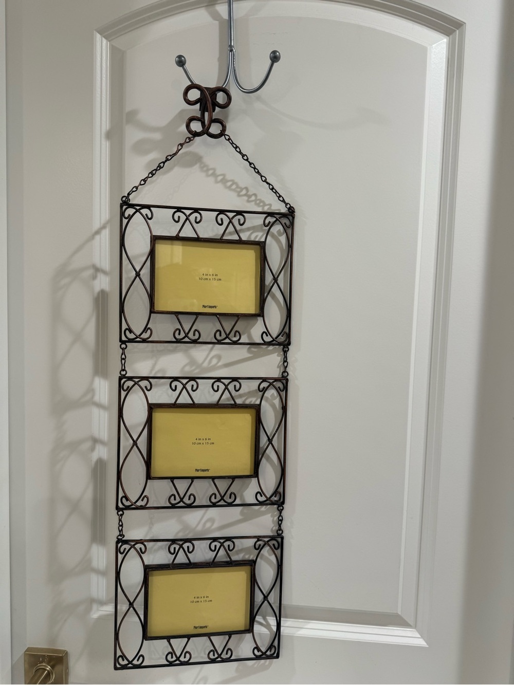 NEW Pier 1 Imports Brushed Copper Twisted Triple Frame Wall Hanger